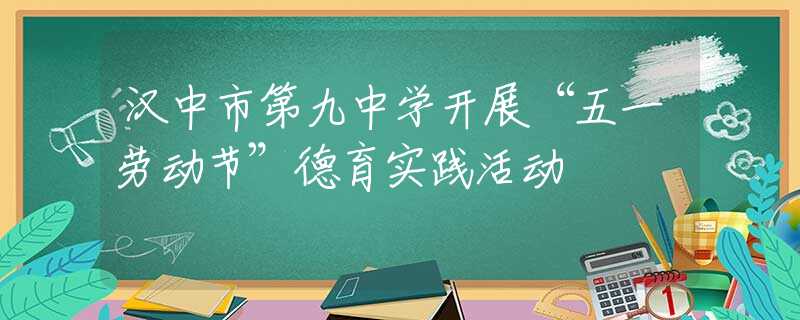 汉中市第九中学开展“五一劳动节”德育实践活动